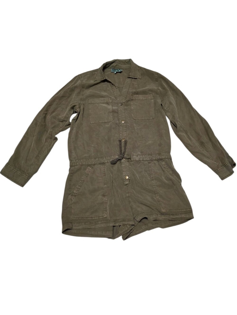Pam & Gela Army Green Neutral Cargo Romper